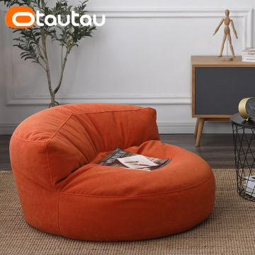 OTAUTAU Quality Chenille Velvet Bean Bag Cover No Filler Footrest Pouf Ottoman Floor Seat Beanbag Chair Comfy Lazy Sofa DD6XN1T