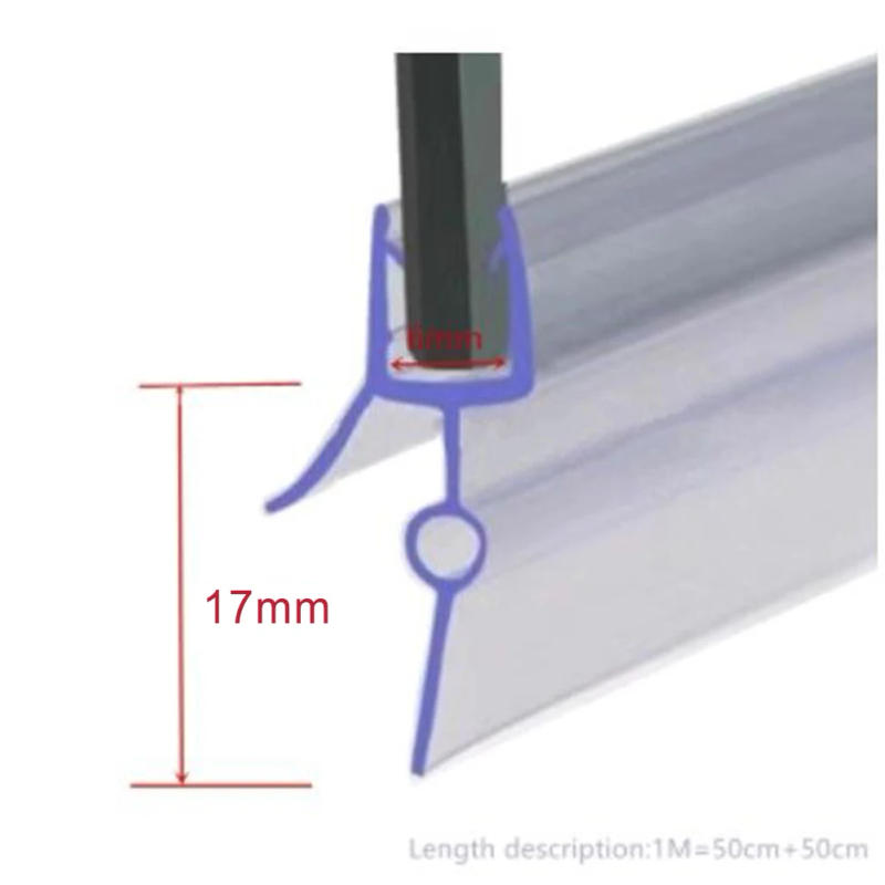 Description Picture 5 of itemWater Retaining Strip Shower Seal Rubber Strip Shower Seal Transparent Universal Water Barrier For Bathroom Glass Doors