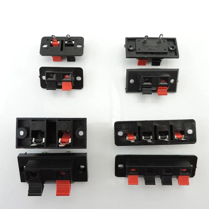 Description Picture 6 of item2pcs Connector Terminal 2P 4P Positions Push In Jack Spring Load Audio power supply Speaker Breadboard Clips switch button a1