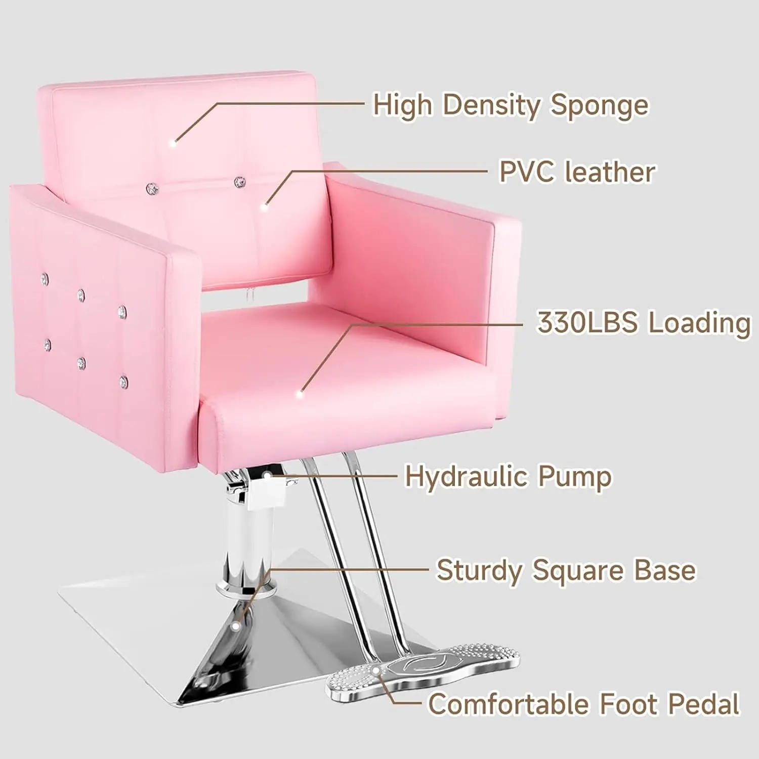 Description Picture 5 of itemSalon Chair for Hair Stylist, Height Adjustable Hydraulic Barber Chair 360 Degree Swivel
