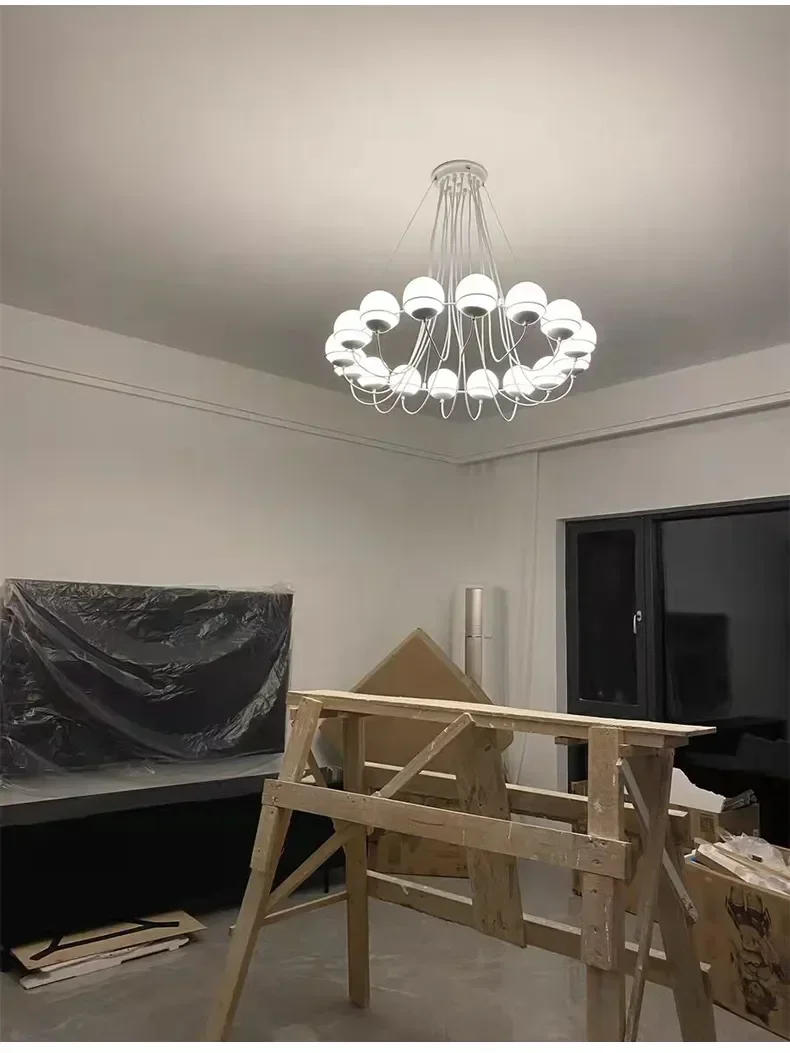 Description Picture 6 of itemModern LED Chandelier Creative Glass Ball Living Restaurant Bedroom Designer Pendant Lamp Interior Lighting Decor Light Fixture