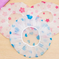 ??? Waterproof Shower Cap Thicken Lovely Women Bath Hat Color Elastic Bathing Cap Shower Hair Coloring Caps Salon Tools