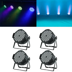 4PCS 54X3W LED Full Color Par Lights Aluminum Stage Flat Par Lighting Dyeing Light Wedding Professional For Nightclub DJ Disco