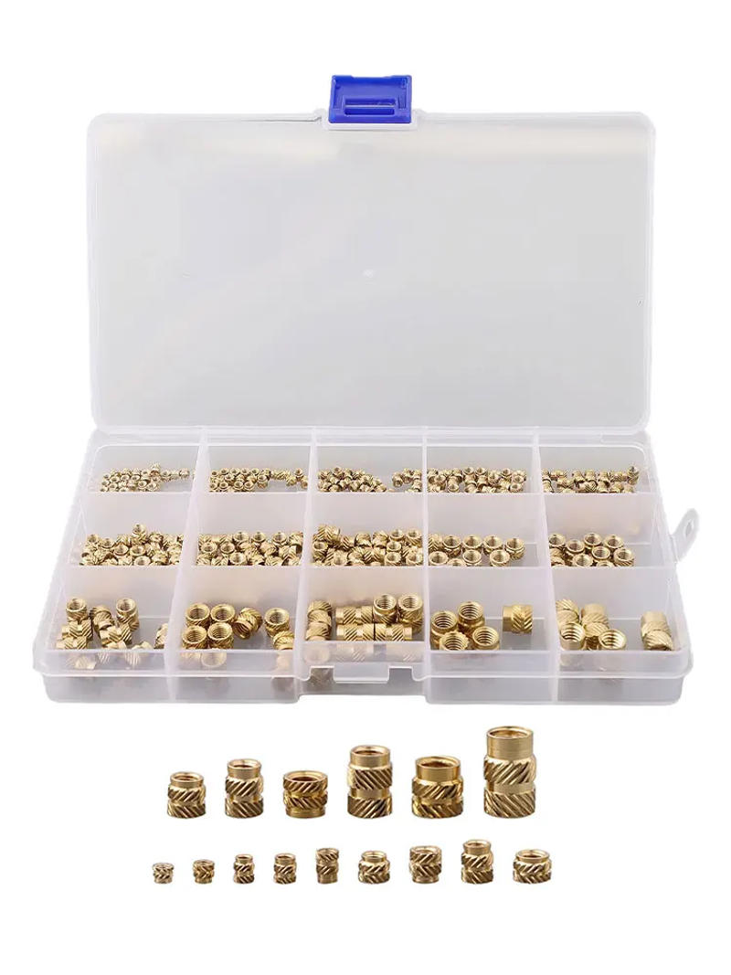 Description Picture 2 of itemBrass Threaded Inserts M5 Nuts Threaded Threaded Knurled 15 Sizes 300 Pcs 7 Models Bushing For Thermoplastics Brand New