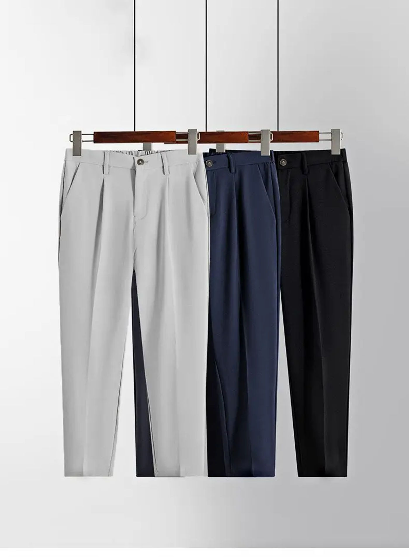 Description Picture 2 of item2023 Spring and Autumn Fashion High Waist Pocket Non Iron Wrinkle Resistant Casual Loose and Versatile Trendy Men's Suit Pants