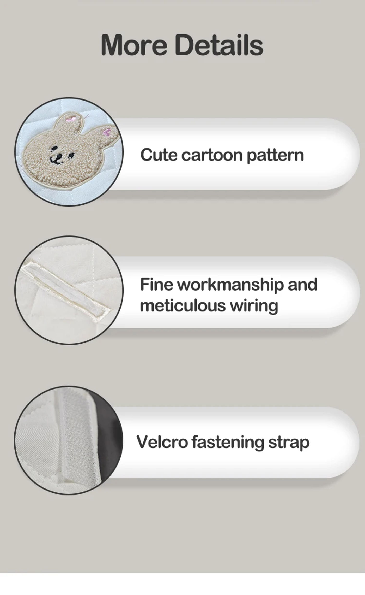 Description Picture 6 of itemCute Baby High Chair Cushion Bunny Bear Baby Back Cushion Baby Sitting More Comfortable Dining Chair Accessories Eating Cushion
