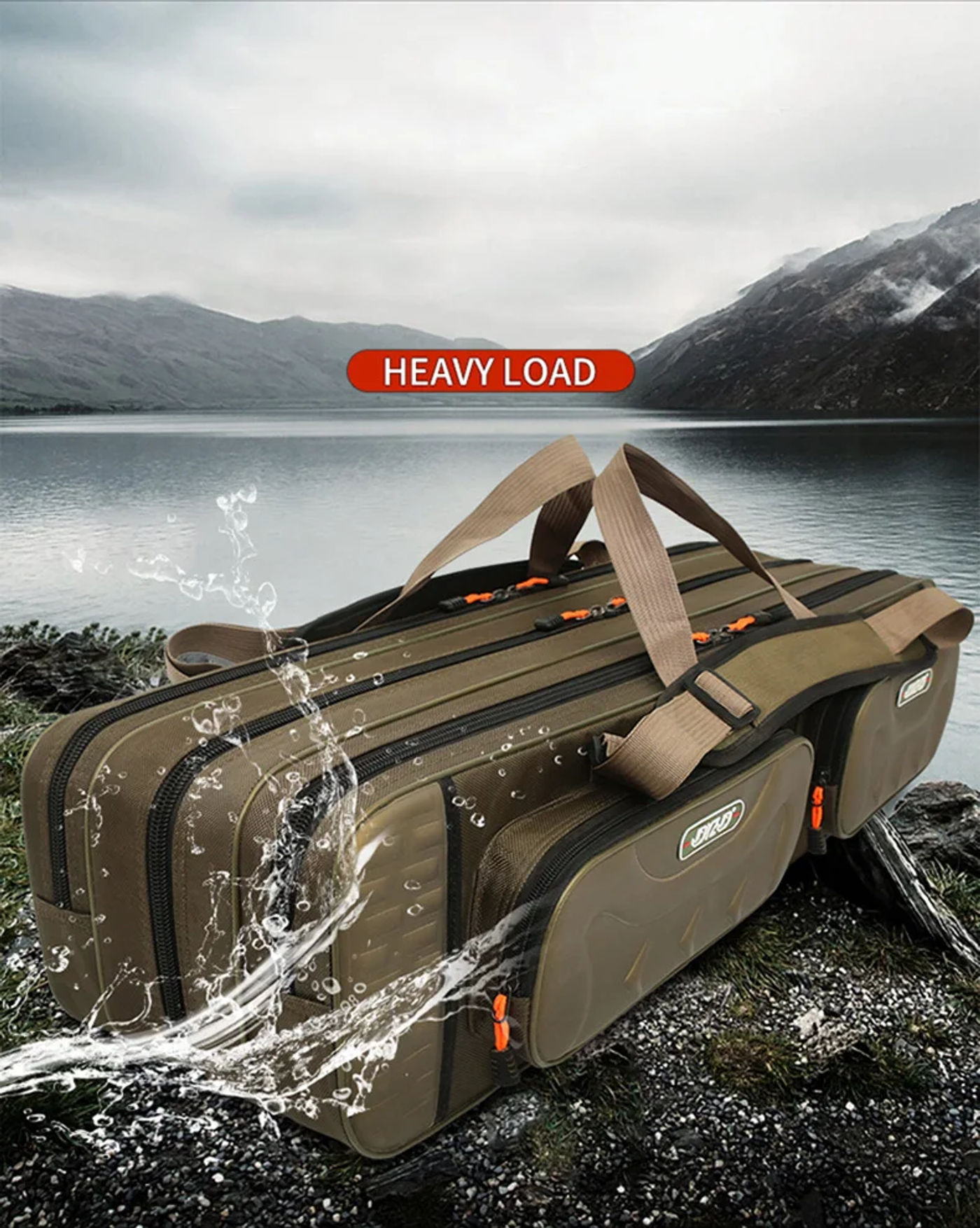 Description Picture 3 of itemNON-foldable Multifunctional Large Capacity Fishing Rod Bag 2-4 Layer 80-130CM Waterproof Thickening Fishing Tackle Storage Case