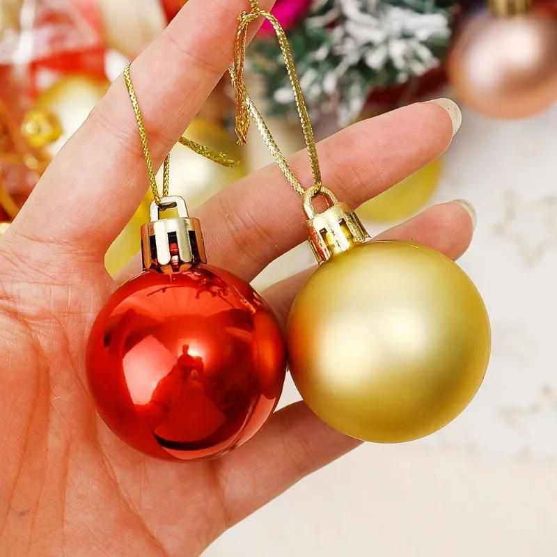 Description Picture 3 of item60/6pcs Glitter Christmas Balls Indoor Outdoor Xmas Tree Hanging Pendants Ornament New Year Party Decoration Christmas Ball Gift