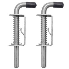 2Pcs 5 Inch Stainless Steel Spring Loaded Latch Pin Barrel Bolt 2Mm Thickened Door Lock Brushed