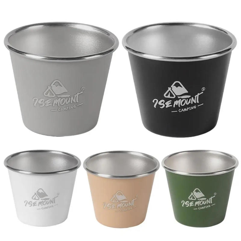 Description Picture 2 of itemportable  Stainless Steel Camping Cup Picnic Coffee Tea Wine Cup Outdoor Water Glass Stackable Lightweight Tableware Cooking