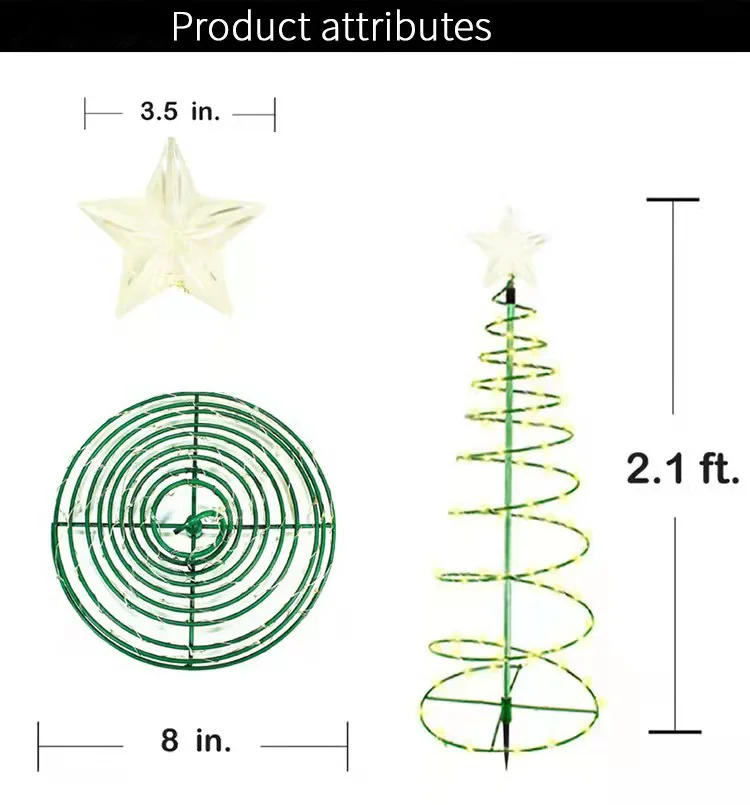 Description Picture 3 of itemSolar Wrought Iron Christmas Tree Lights LED Ground String Lights Dustproof IP65 Outdoor Patio Garden Lawn Atmosphere Lights