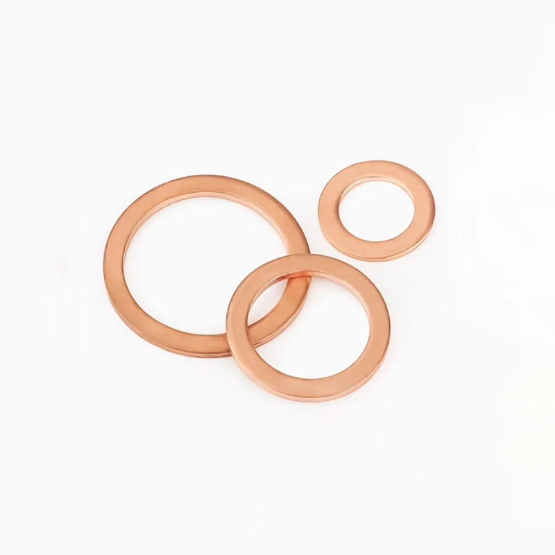 Description Picture 5 of itemPurple Copper Gasket/ Marine Instrument Sealing Ring / Copper Round Threaded Metal Flat Gasket M3-M60mm
