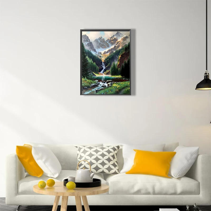 Description Picture 4 of itemQW016DIY Diamond Painting Kit Landscape Waterfall Full-circle Diamond Embroidery Cross-stitch Home Decoration @ @ 30 * 40cm