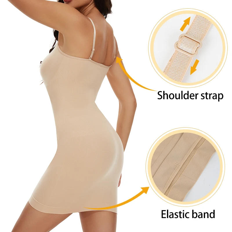 Description Picture 3 of itemWomen's Strapless Shapewear Full Slips for Under Dresses Invisible Belly Contraction Tummy Control Slimming Body Shaper Dress