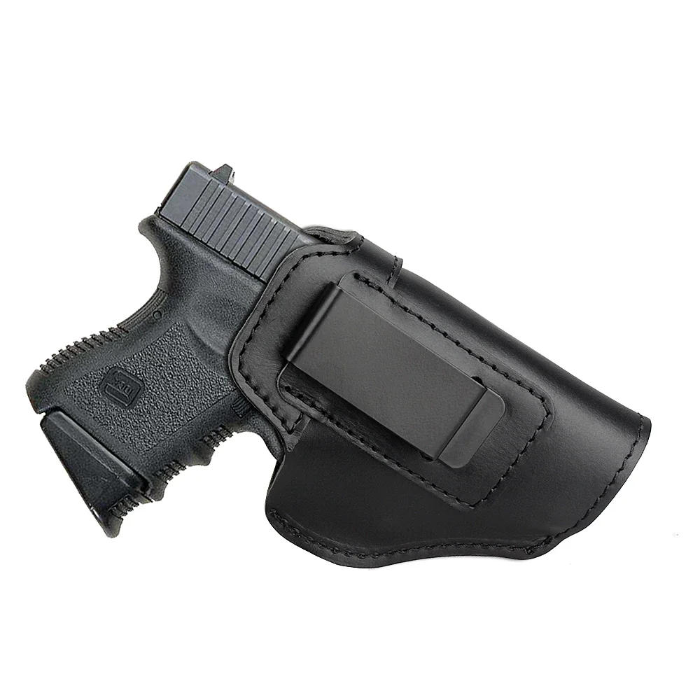 Description Picture 2 of itemLeft RIGHT Tactical Leather Holster for Concealed Carry Airsoft IWB Gun Holsters for Glock 17 19 43X/ Sig P365 9mm for Hunting