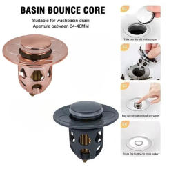 Copper Pop-Up Bounce Core Aperture Basin Drain Filter Hair Catcher Sink Strainer Bathtub Stopper Bath Plug Bathroom Tool