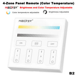 Miboxer B2 2.4G 4-Zone 86 Touch Panel Adjust Brightness Timable Switch Color Temperature/ Dual white For Led lamps/ Controller