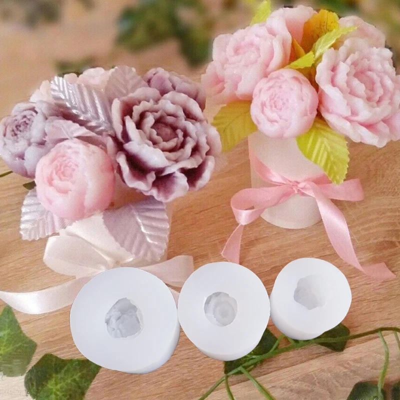 Description Picture 2 of item3D 1PCS Flower Candle Wax Silicone Soap Mold for DIY Rose Poppy Peony Gypsum Plaster Mould For Clay Decoration Resin Moulds C392