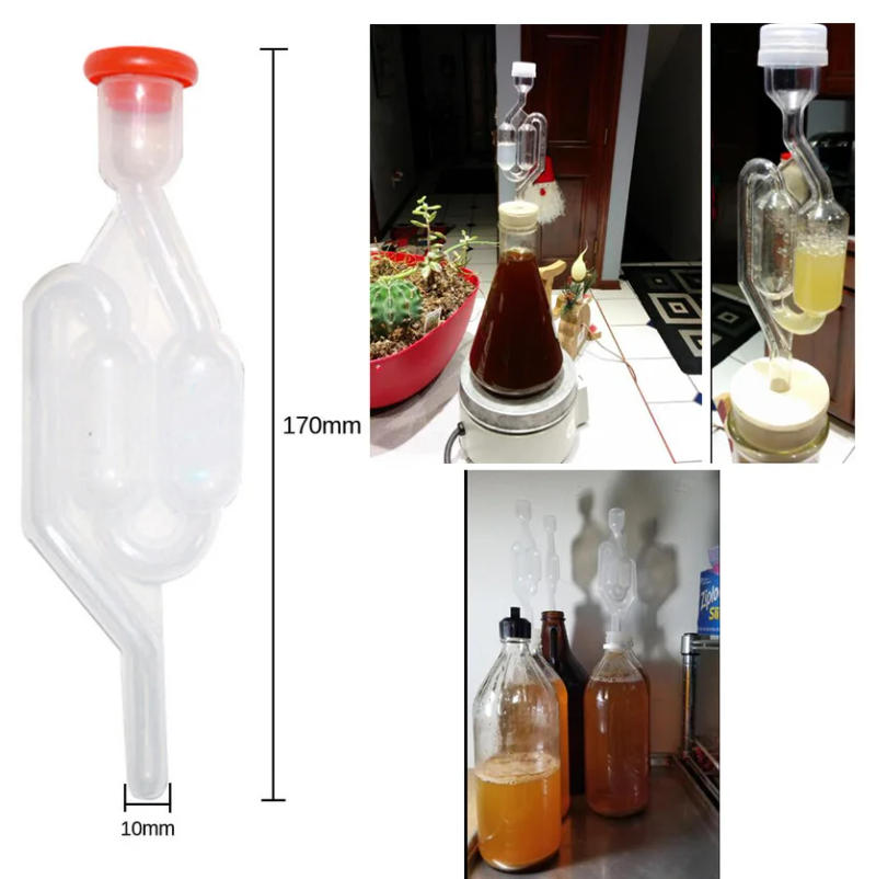 Description Picture 3 of itemTransparent One-way Wine Air Lock Beer Brewing Fermentation Exhaust Valve Home Plastic Beer Making Tool Equipment Airlock