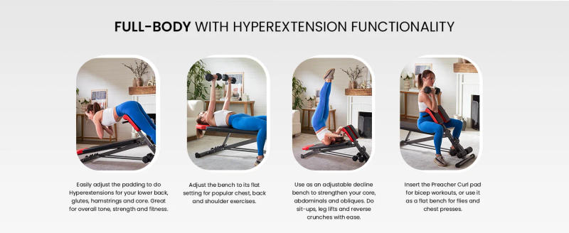 Description Picture 5 of itemForm Multi-functional Adjustable Weight Bench with Free Workout Chart. Adjust to Hyper Back Extension, Roman Chair, Ab Sit Up Be
