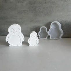 Cute Penguin 3D Candle Soy Wax Mould Scented Soap Handmade Silicone Mold Plaster Resin Clay Diy Craft Home Decoration