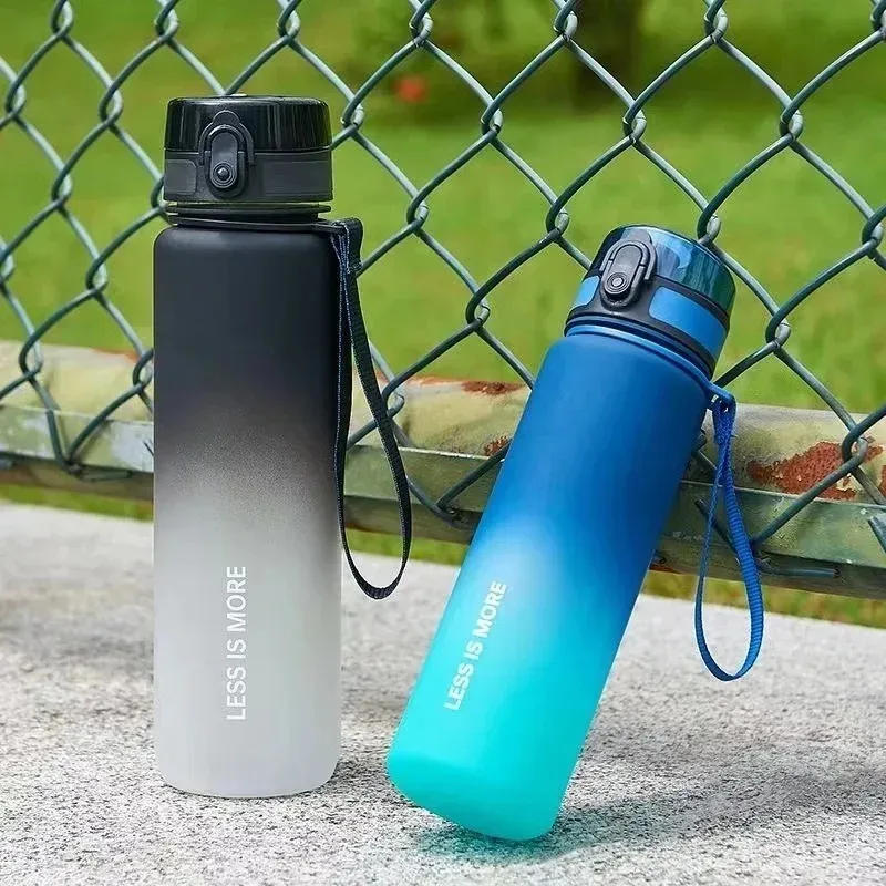 Description Picture 3 of item500/1000ML Sports Water Bottle Large Capacity Leak Proof Colorful Plastic Cup Portable Outdoor Travel Gym Fitness Jugs Drinkware