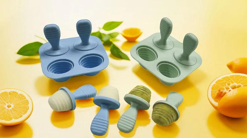 Description Picture 3 of itemâ€Œ"Reusable Silicone Ice Cream Molds & Baby Food Containers â€“ DIY Lollipop & Ice Cube Tray Set for Homemade Treats"