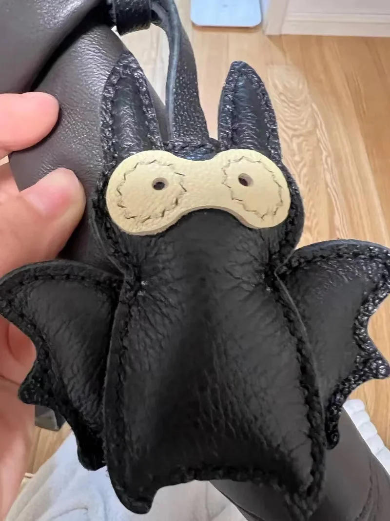 Description Picture 6 of itemROSHK genuine leather cute bat keychain bag pendant handmade