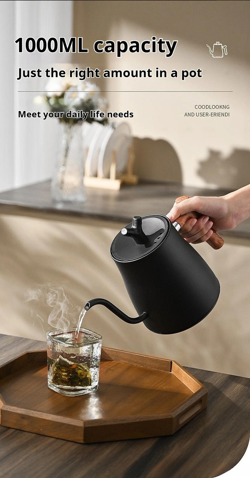 Description Picture 5 of item1000ML Smart Temperature Control Electric Kettle - Auto Shut-Off & Boil-Dry Protection - Stainless Steel Pour-Over Coffee &