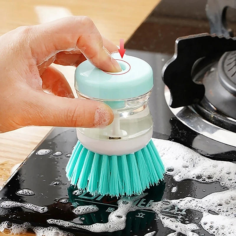 Description Picture 6 of itemKitchen Wash Pot Dish Brush With Automatic Liquid Washing Utensils With Washing Up Liquid Soap Dispenser Cleaning Accessories