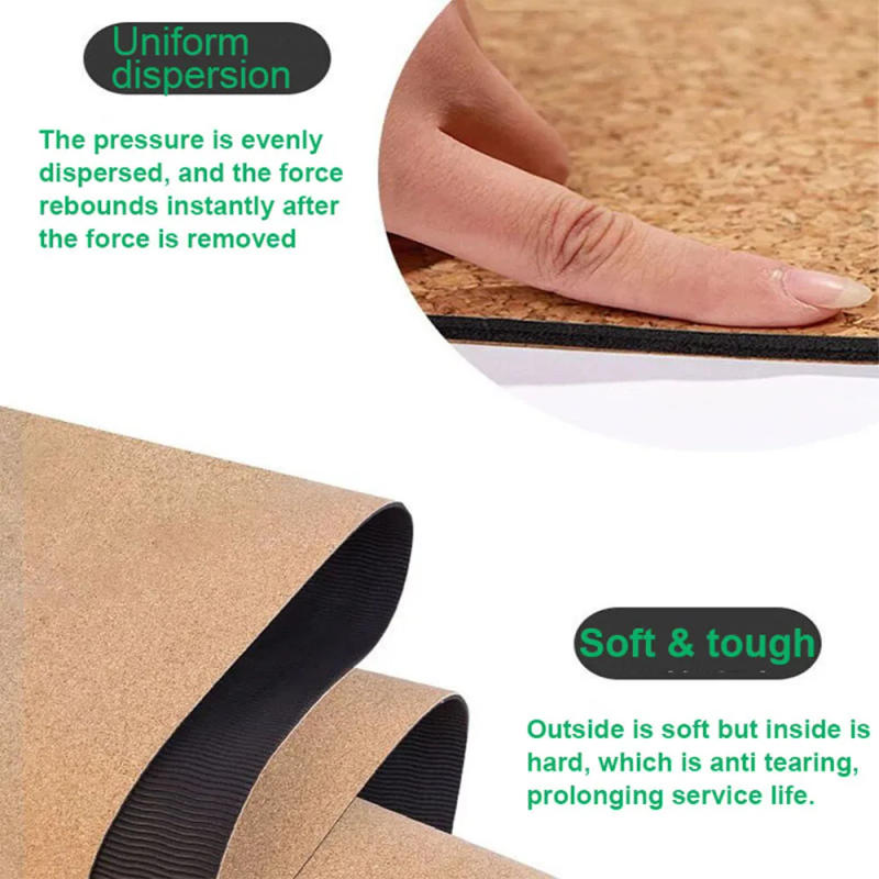 Description Picture 4 of item4mm Thickness 7.2x2.4 Inch Eco Friendly Anti Slip Cork Yoga Mat Fitness Home Cushion Gym Pad