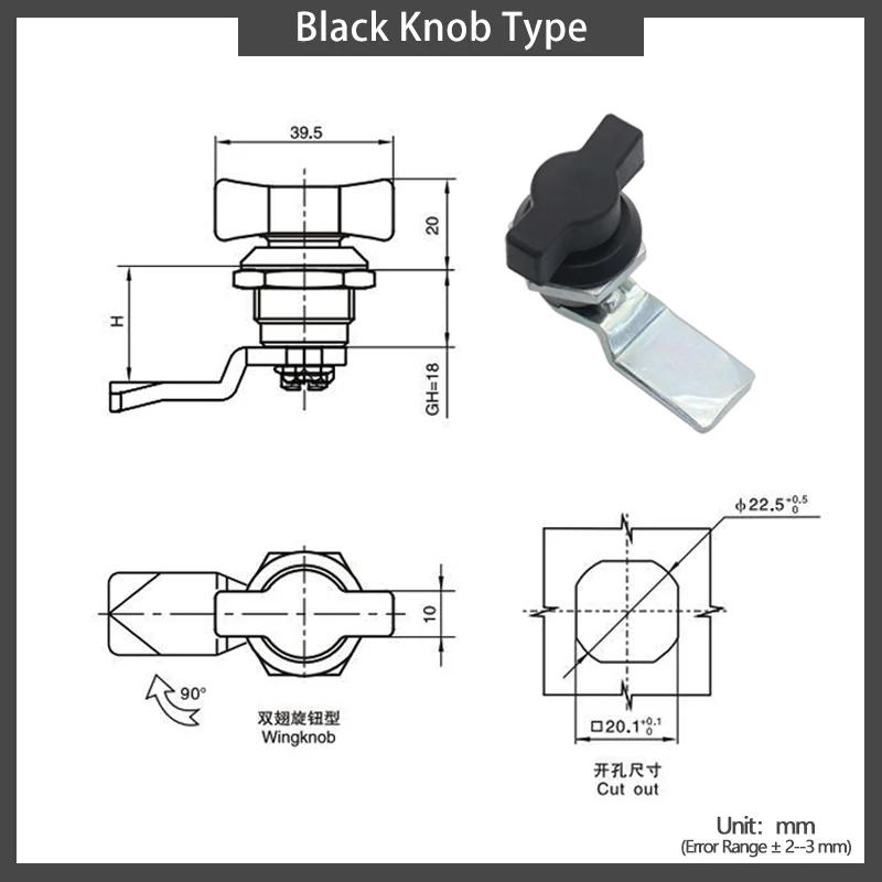 Description Picture 6 of itemMulti Specification Zinc Alloy Cabinet Electrical Box Electrical Cabinet Door Equipment Handle Cylindrical Tongue Lock