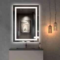 24x36 LED Mirror for Bathroom, Lighted Vanity Mirror for Wall, Dimmable