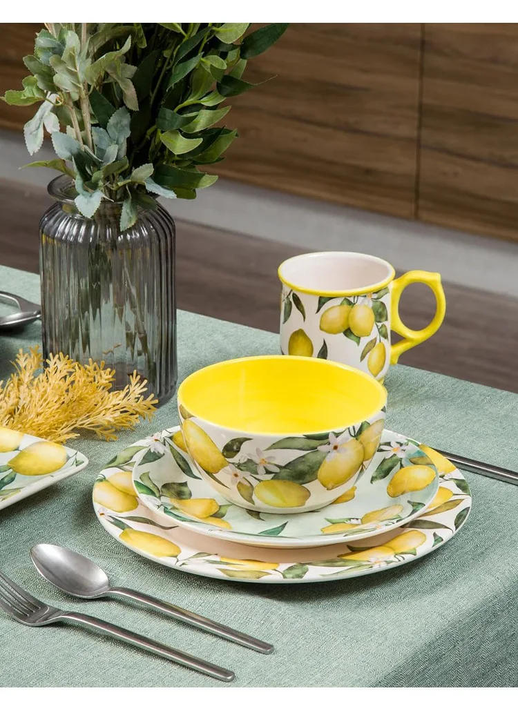 Description Picture 3 of itemCreative Hand-painted Relief Lemon Ceramic Plates, Soup Bowls, Fish Plates, Dessert Plates, Storage Jars, Irregular Tableware