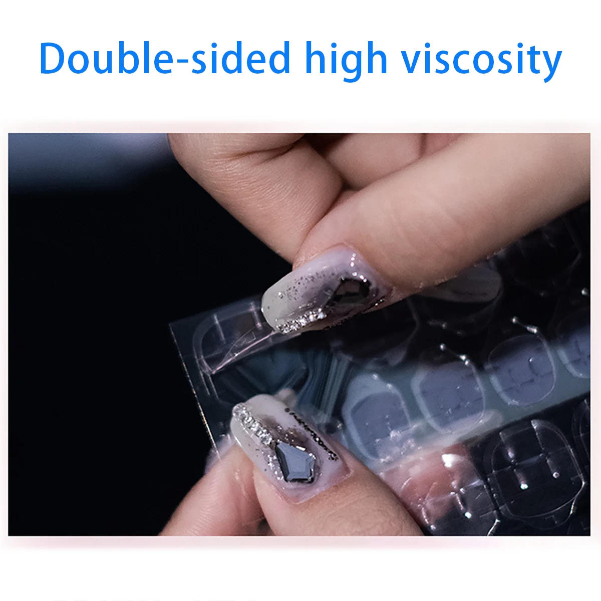 Description Picture 6 of item120Pcs False Nails Sticker Transparent Double-Side Adhesive Tapes Stickers Press on Fake Nail Tips Extension Sticker