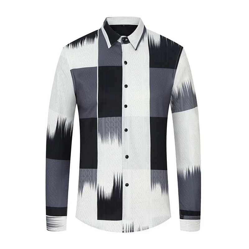 Trend Striped Gradient Printed Shirt for