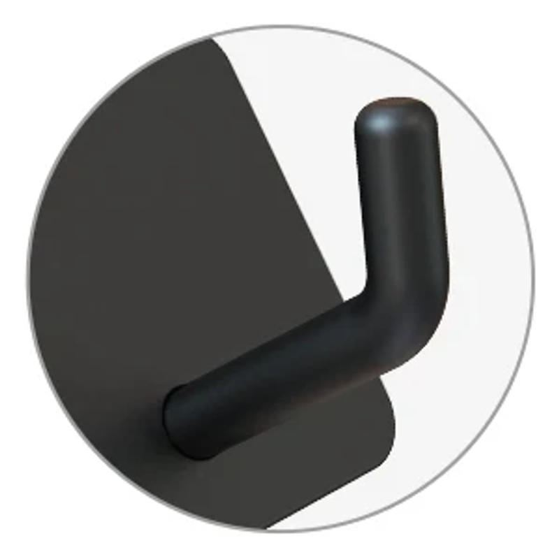 Description Picture 2 of itemSelf-Adhesive Wall Hooks Bathroom Towel Hook Living Room Door Back Keys Clothes Caps Hanger Robe Hook Black Storage Accessories