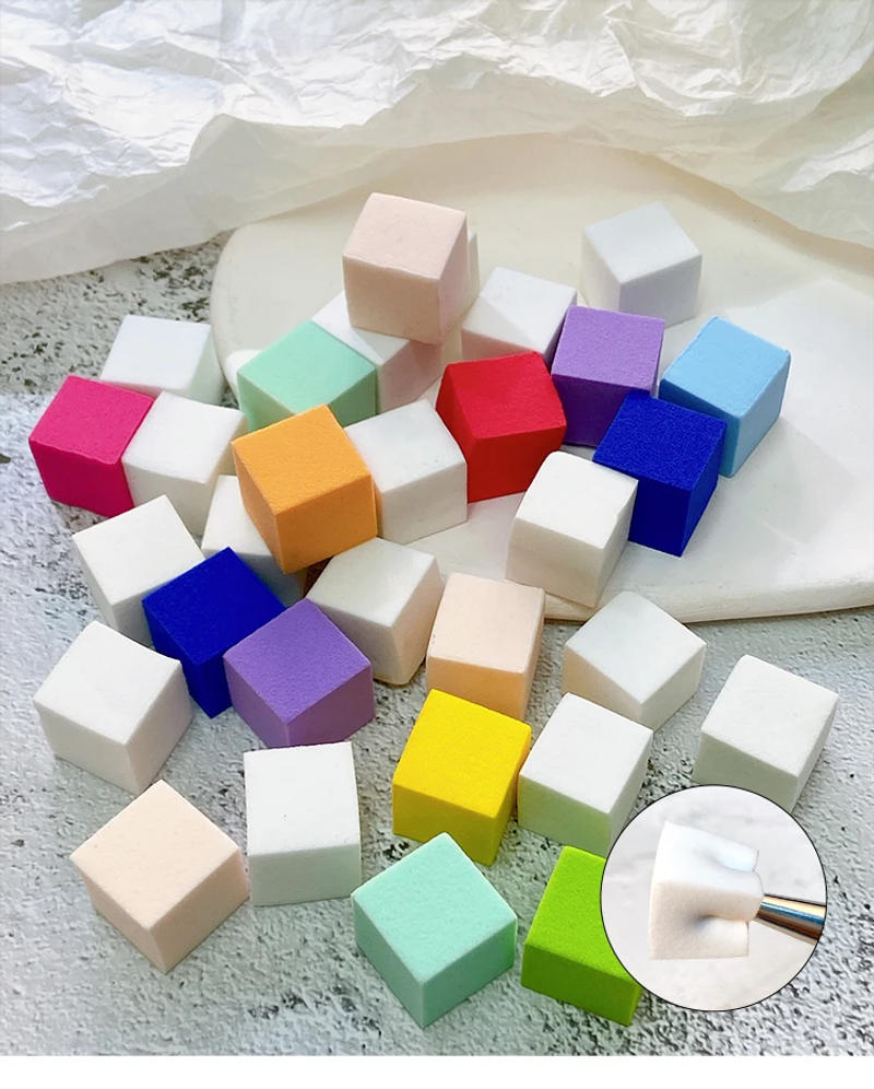 Description Picture 6 of item50PCS Gradient Nail Art Sponge Kit Gel Polish Color Design Brush Dotting Nail Sponge Grab Pen Set Tools For Manicure Accessories