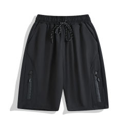 Fashionable Simple Zipper Outdoor Shorts Men's Sports Loose Casual High Street Straight Five-point Pants Men Bottom Male Clothes