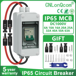CNLonQcom DC1000V Solar Disconnect Switch 20A 32A 63A PV Circuit Breaker with IP65 Waterproof Box For Rvs, Homes and Solar Panel