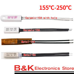 1PCS/5PCS/10PCS KSD9700 155C-250C Thermostat 10A 250V Bimetal Disc Temperature Switch NC High temperature Thermal protector