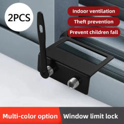 2pcs Non Punching Window Limiter, Multifunctional Window Lock Buckle, Sliding Door, Child Protection, Safety, and Anti-theft
