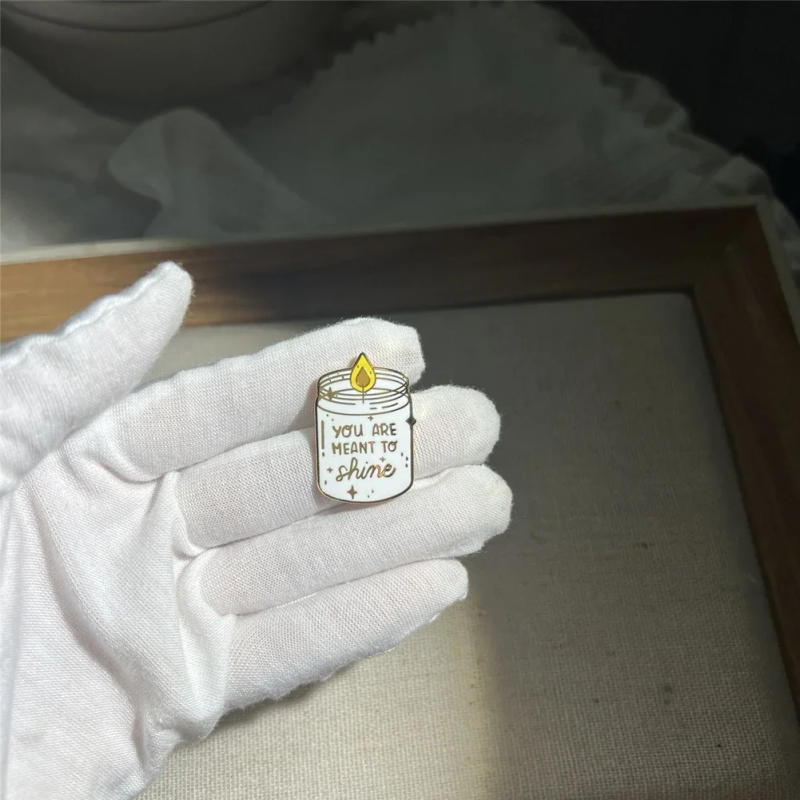 Description Picture 5 of itemYOU ARE MEANT TO SHINE Bright Enamel Pin Candle Metal Badge Motivational Lapel Pins Brooch for Jewelry Accessory Gifts