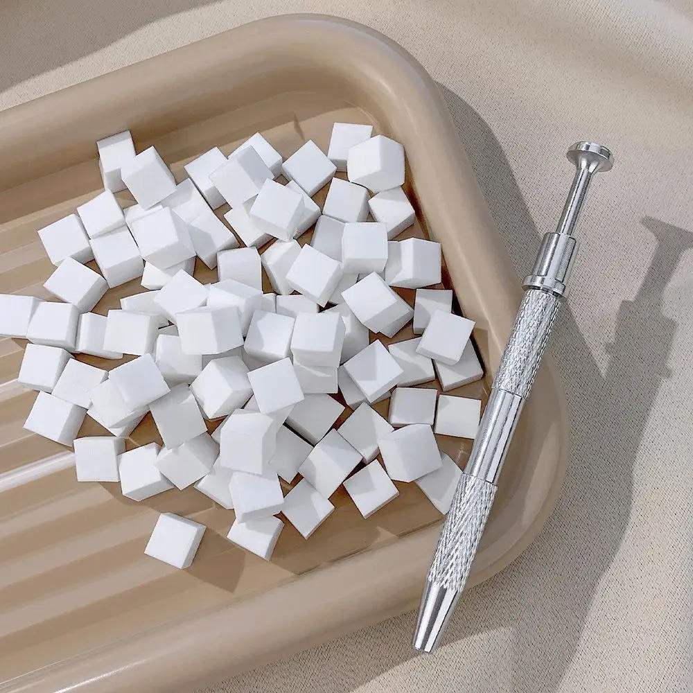 Description Picture 3 of itemMini Square Nail Art Sponge 4 Claws Metal Grabber Pen Nail Sponge Manicure Tools Gradient Brush Glitter Powder Dotting Pen