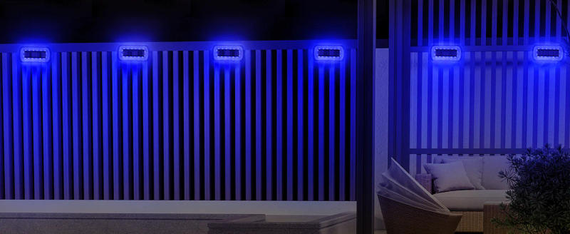 Description Picture 4 of item4PCS Solar Buried Light IP65 Waterproof Outdoor Underground Solar Deck Light 16LEDS Blue Stair Driveway Path Decking Light