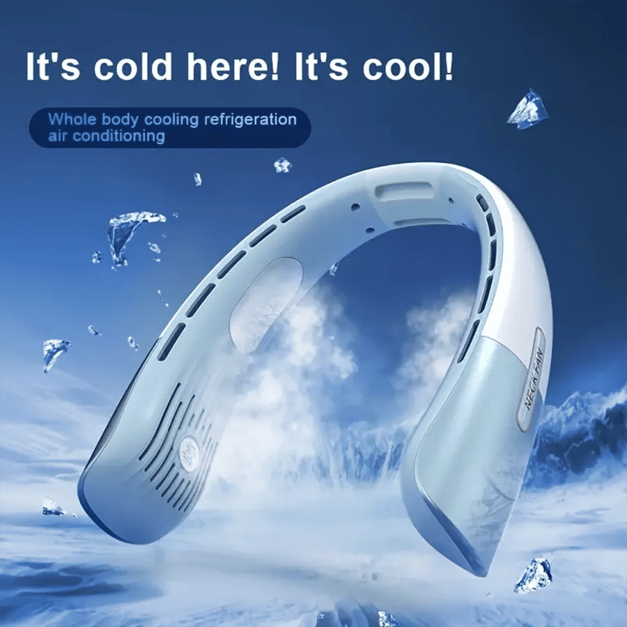 Description Picture 4 of item2024 New 3000mAh Hanging Neck Fan Rechargeable Air Cooler Bladeless Fan Portable Mini Air Conditioner with 5 Gears Low Noise