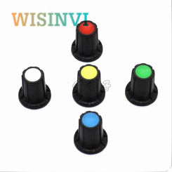 10PCS  Plastic Knob Cap Diameter 15mm Height 17mm Potentiometer Encoder Knob Without Indication Mark D Inner Hole 6MM