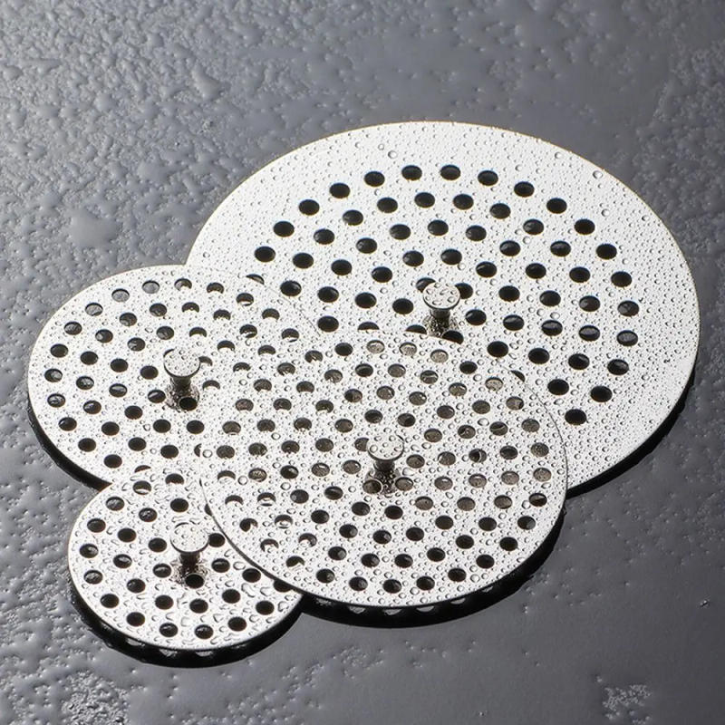 Description Picture 3 of item6/6.5/8/10cm Creative Stainless Steel Floor Drains Pad Round Square Shower Drain Hole Filter Drainage Grille Anti Clogging Net