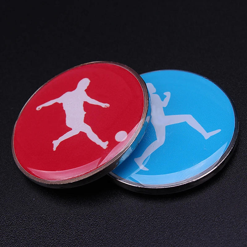 Description Picture 5 of item1pc Referee Side Toss Coin Double Face Sports Football Pattern Soccer Volleyball Flip Coin Souvenirs Gift For Kids Adults