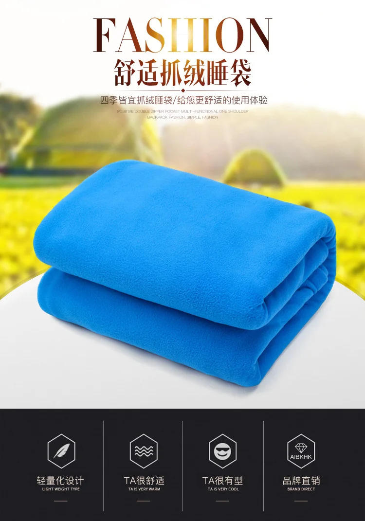 Description Picture 2 of item180*80CM Fleece Sleeping Bag Portable Ultralight Polar Travel Sheets for Adults Outdoor Camping Tent Bed Warm Sleeping Bag Liner